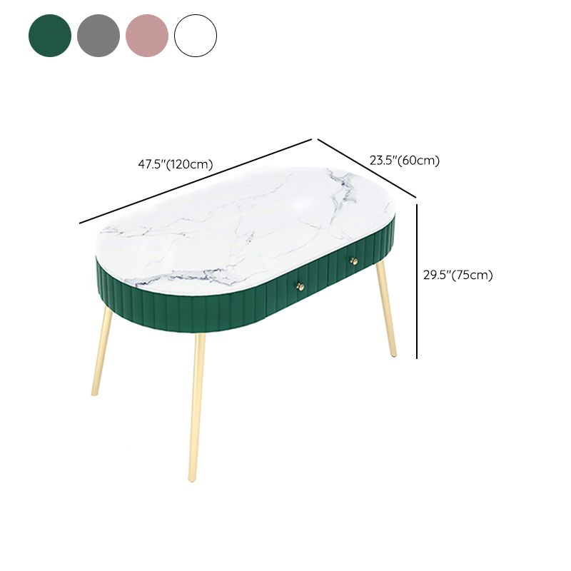 4/5 Pieces Oval White Sintered Stone Top Dining Set for Home