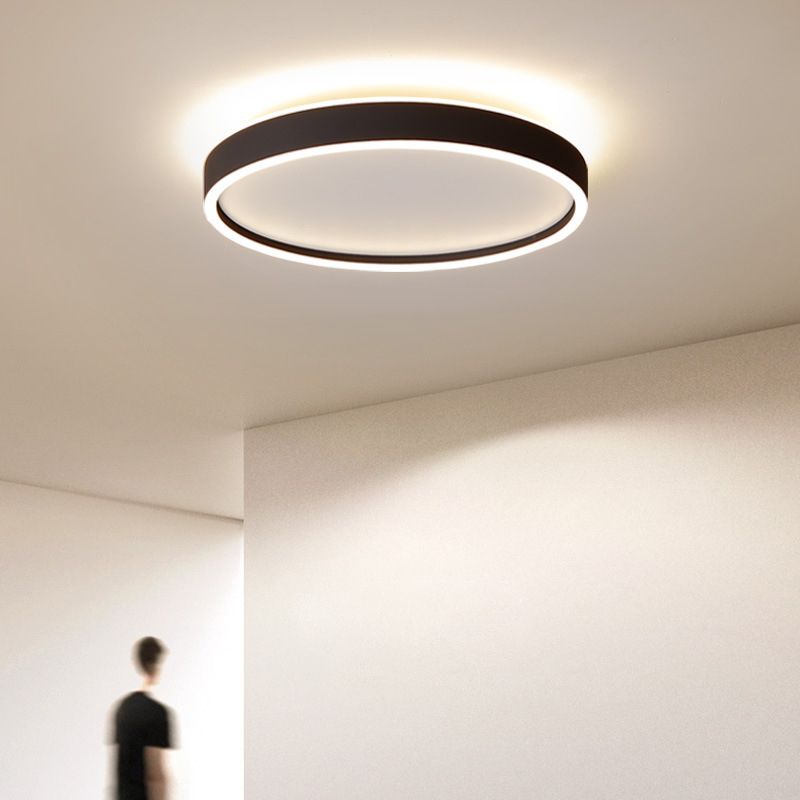 Metal Circular Flush mount Ceiling Lamp Minimalism Style LED Flush Mount Lighting for Bedroom