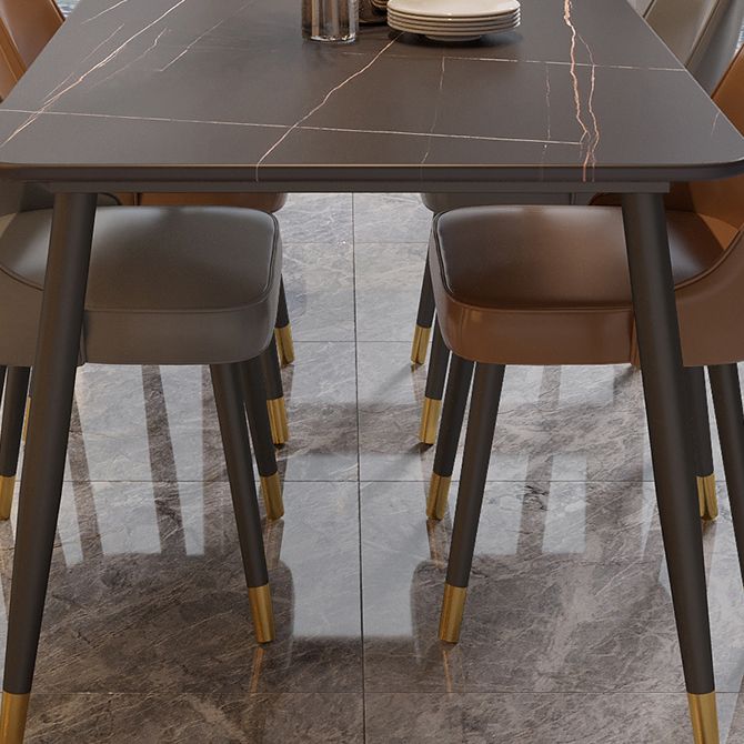 Modern Rectangle Dining Table Set 1/2/5/7 Pieces Stone Top Dinette Set
