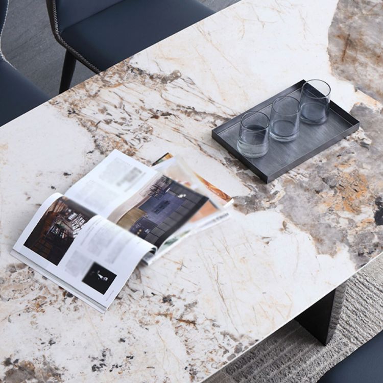 Modern Sintered Stone Top Dining Set Rectangle 1/4/5/7 Pieces Dining Room Table Set