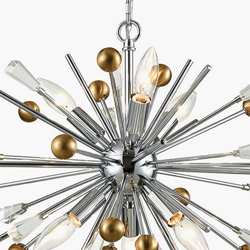 Metaal sputnik kroonluchter designer stijl zilveren suspensie verlichtingsarmatuur voor woonkamer