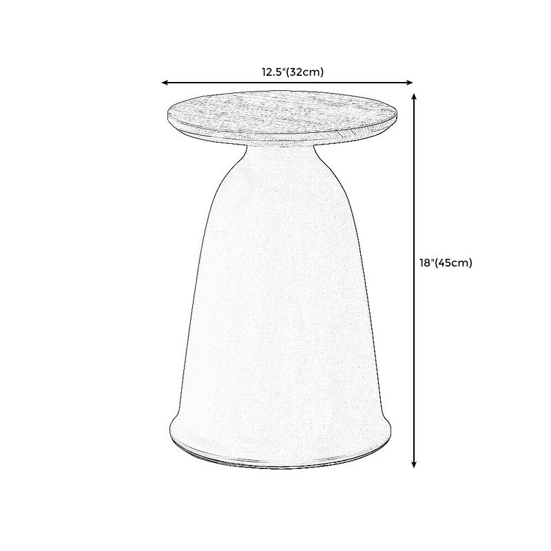 17.7"/21.6" Tall Mental Pedestal End Table Wood Round Side End Table