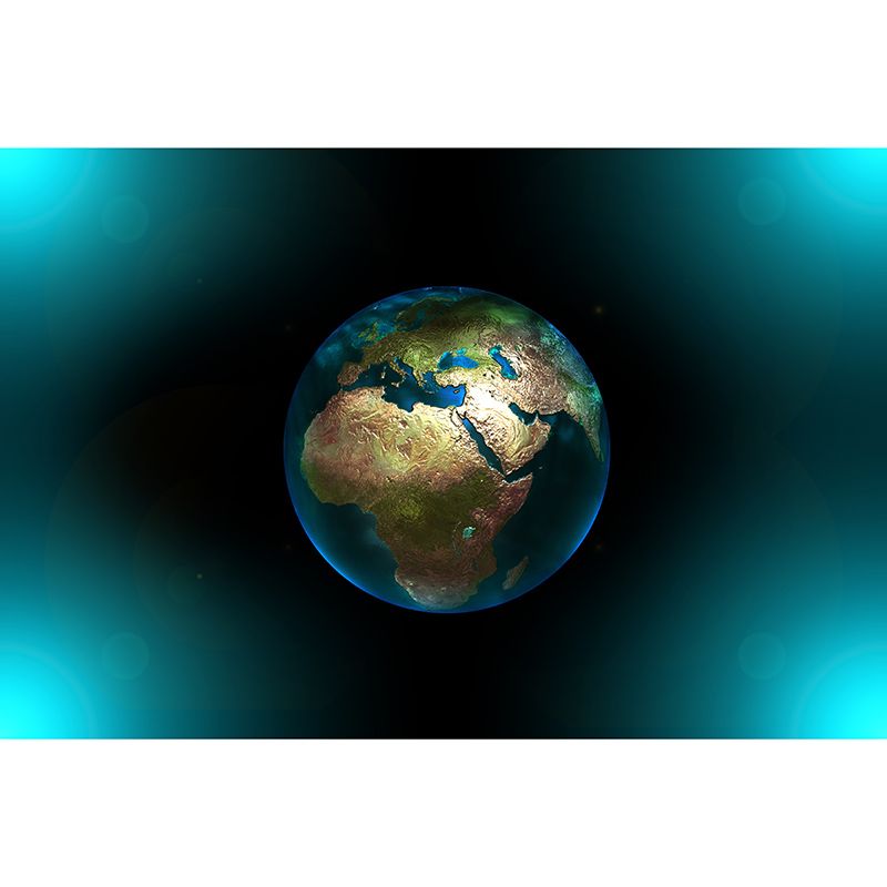 Washable Illustration Mural Wallpaper Earth Indoor Wall Mural