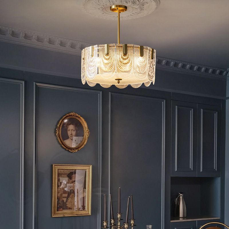 Tiered Chandelier Light Fixture Vintage Glass Pendant Lamp for Restaurant
