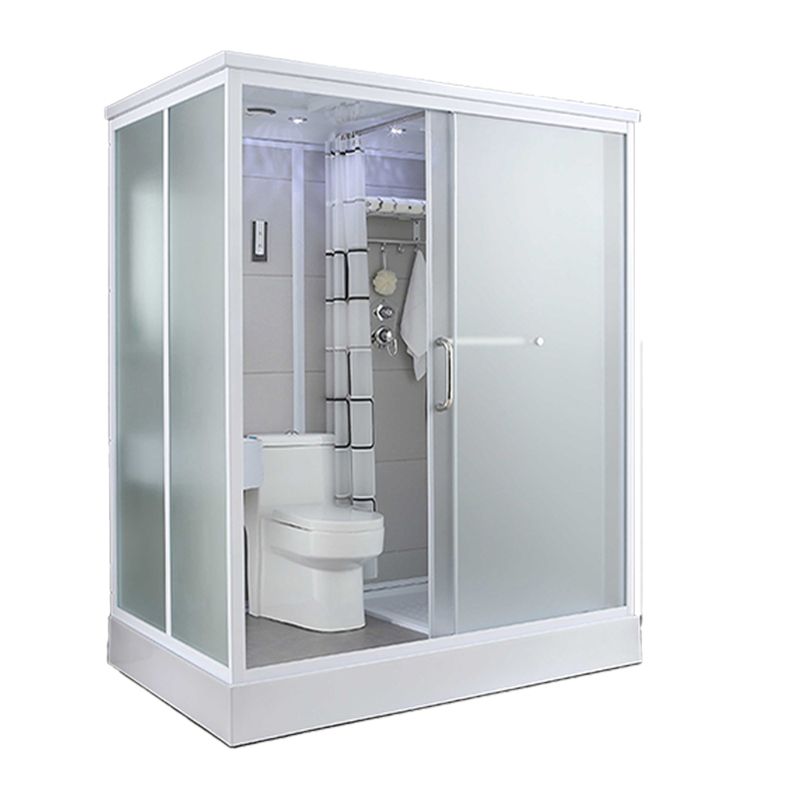 Single Sliding Rectangle Shower Kit Tempered Framed Shower Stall