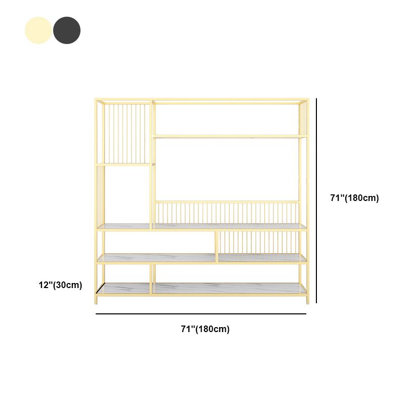 Open Back Shelf Bookcase 5 Levels with Rectangular Shelves Shelf 71" Tall