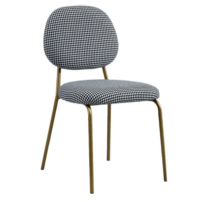 Sillas sin brazos de comedor de metal Glam, respaldo abierto, silla lateral para restaurante