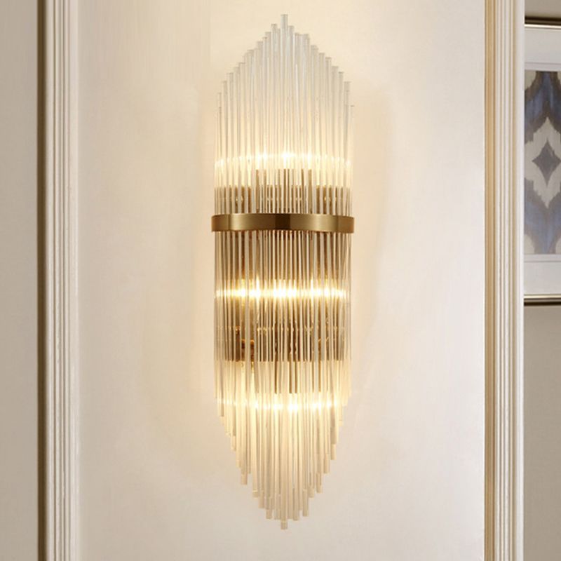 Unique Shape Wall Light Fixture Modern Crystal Wall Mounted Lighting in Gold Finish