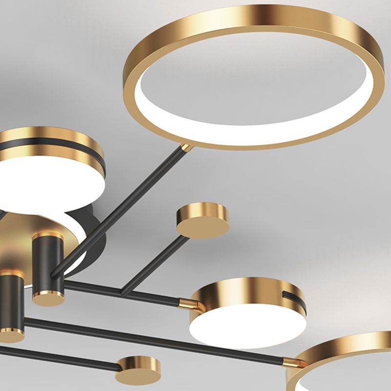 New Modern Metal Flush Light Sputnik Semi Flush Ceiling Light Fixtures for Living Room