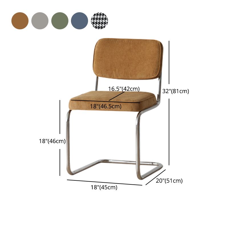 Eigentijdse metalen eetstoelen dineren open achterste armloze zijstoelen voor keuken