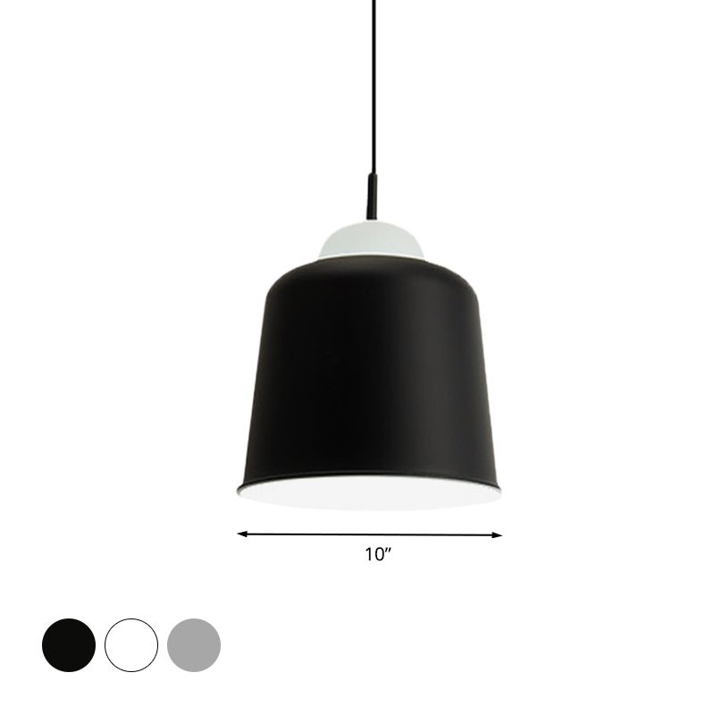 Luz de suspensión de metal luz simple estilo simple lámpara colgante de estudio negro/gris/blanco para sala de estudio