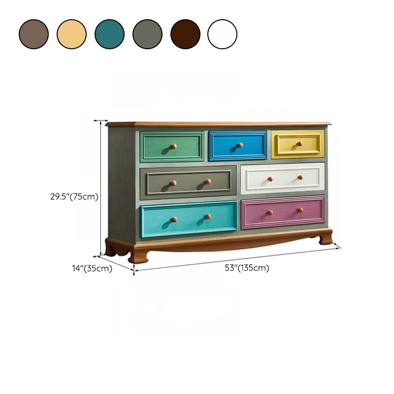 Nautical Storage Chest Dresser Solid Wood Dresser with 7/10/12 Drawers