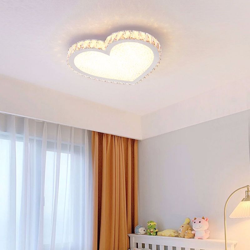 LED Flush Ceiling Light Fixture Nordic Flush Mount Lighting with Crystal Shade for Bedroom