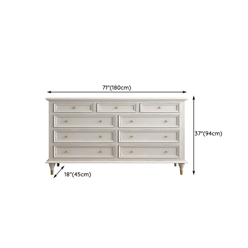 Glam White Closed Back Storage Chest with Soft-Close Drawers for Home