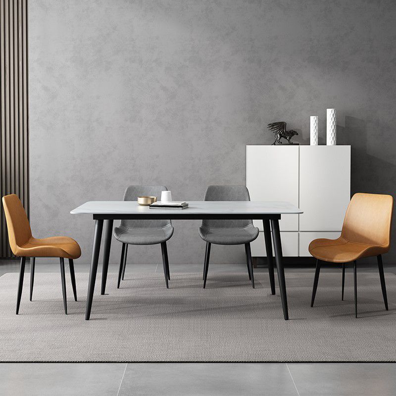 Stone Dining Room Collection Industrial Style Rectangle 4 Legs Dining Table