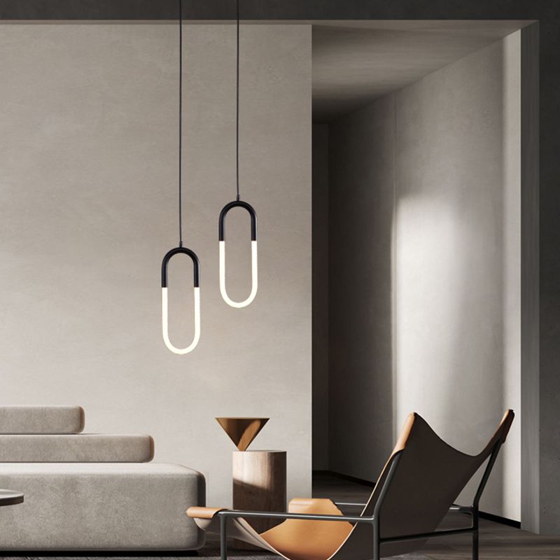 Zeitgenössischer Stil linearer Formpendelleuchten Metallhängelampen