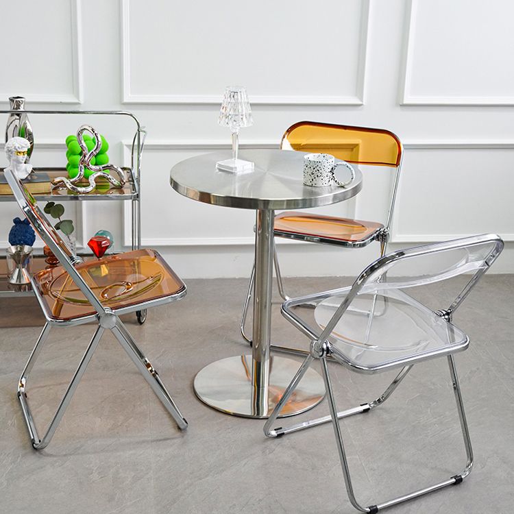 Muebles de estilo industrial Mesa de comedor de acero inoxidable con base de pedestal
