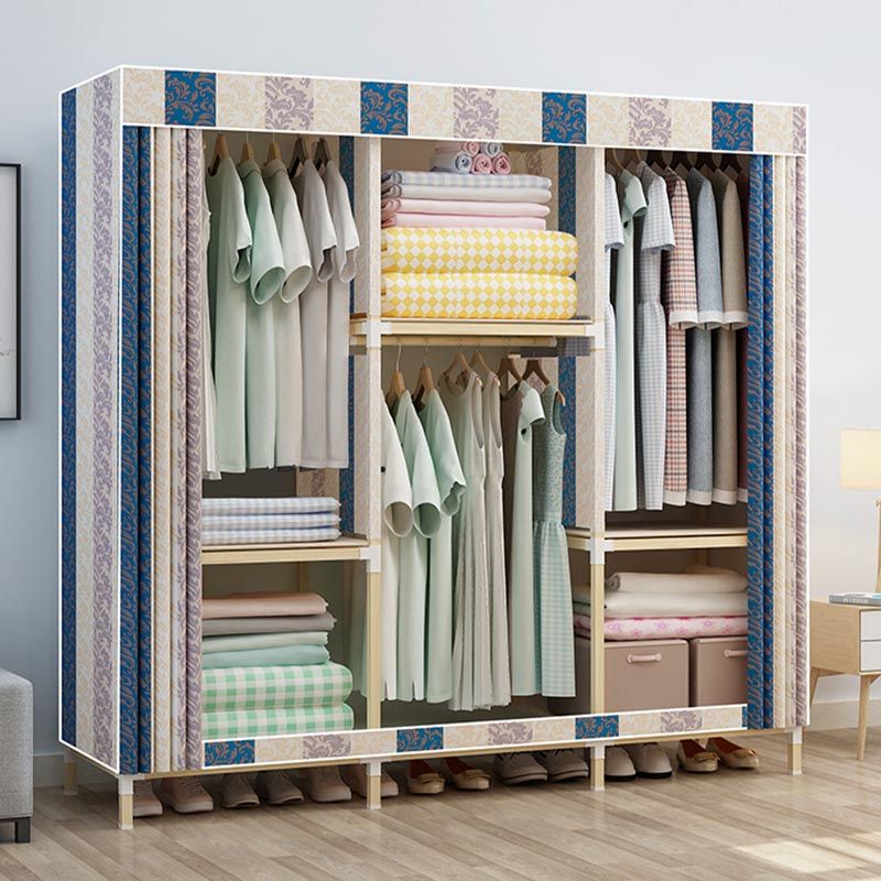 Contemporary Storage Cabinet Engineered Wood Wardrobe Closet