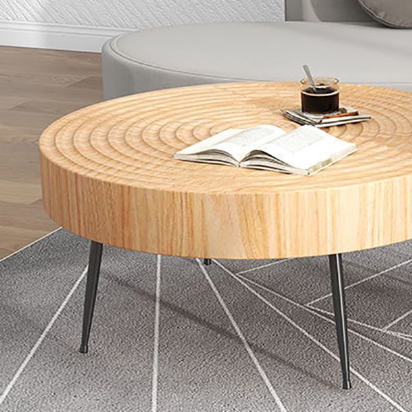 Contemporary Cocktail Table Round Solid Wood Coffee Cocktail Table