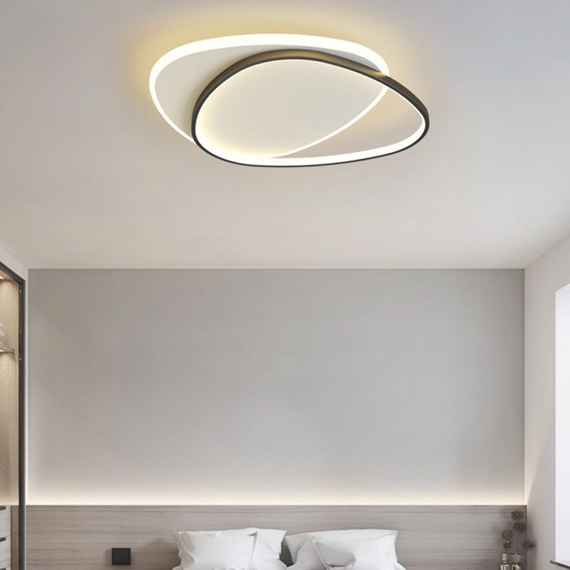 Contemporary Ceiling Lamp Linear LED Flush Mount Light Fixture with Acrylic Shade