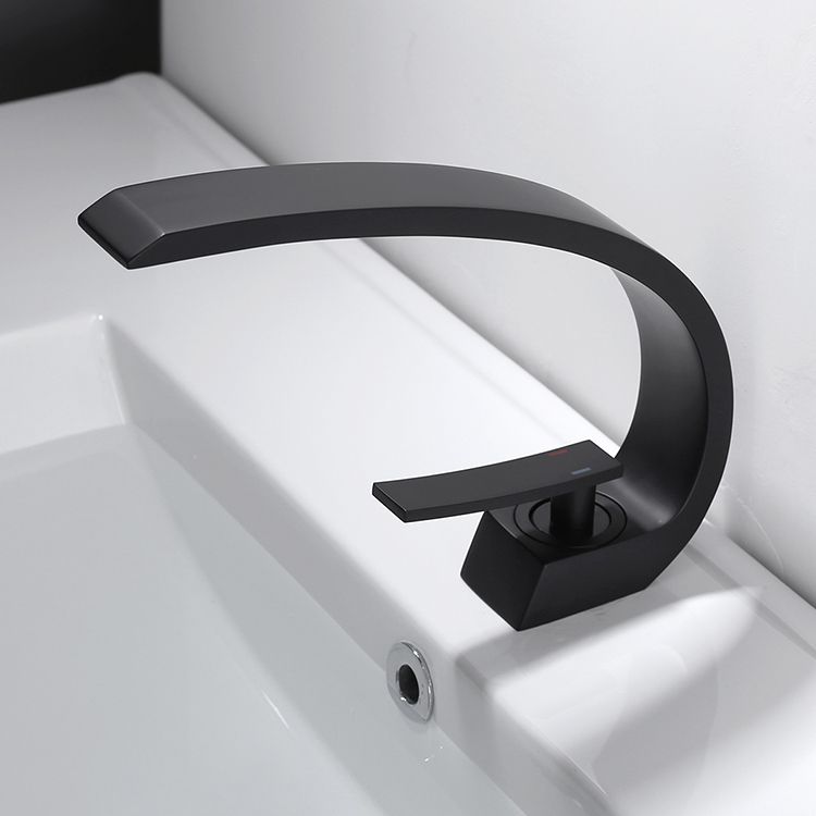 Waterfall Spout Widespread Lavatory Faucet Modern Lever Handles Sink Faucet