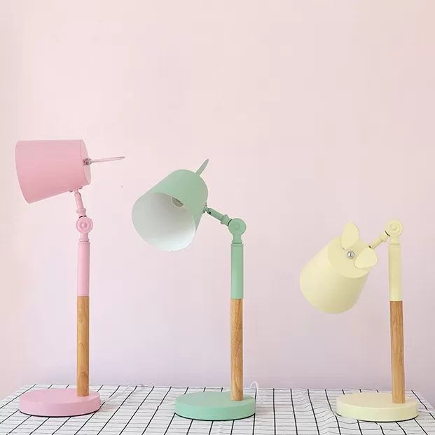 Metal Bunny Desk Light Dormitory Bedroom 1 Head Macaron Rotatable Study Light