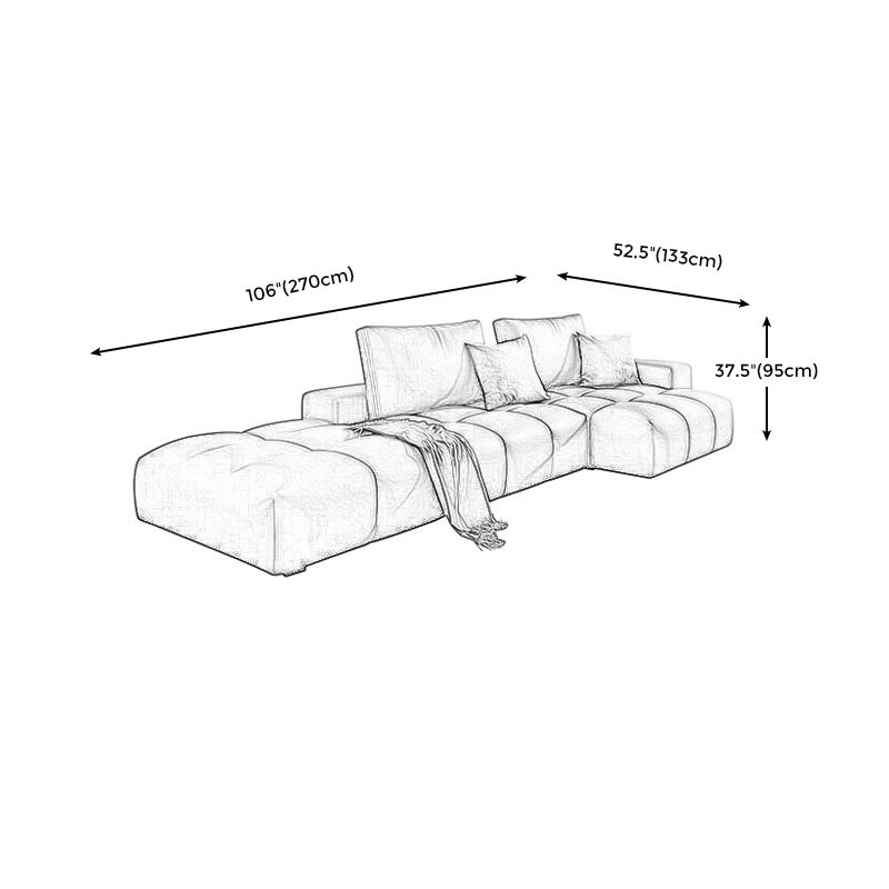 American Traditional Faux Leather Cushions Sectionals 37.4"High Square Arm Sofa,Dark Brown