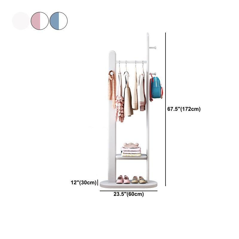 Stable Coat Rack Solid Rubberwood Free Standing Hooks Design Coat Rack