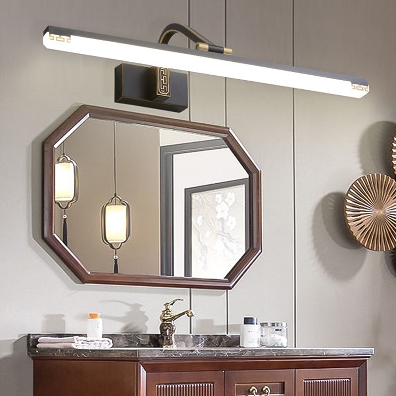 Metal linear Shade Mirror Wall Lights Modern 1 Head Wall Mount Fixture