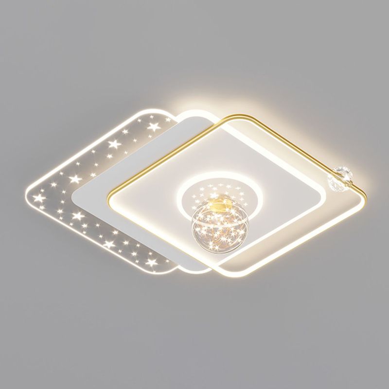 Geometric Shape Metal Flush Light Modern Style 5 Lights Flush Mount Fixture