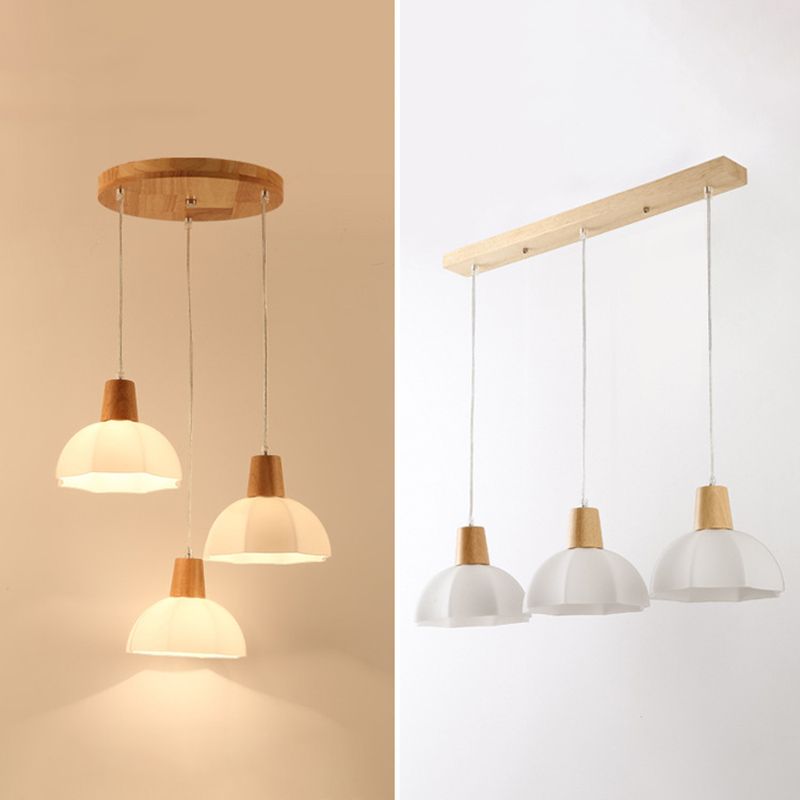 Noordse stijl cirkel hanglamp lamp armatuur houten eetkamer hanger plafondlicht