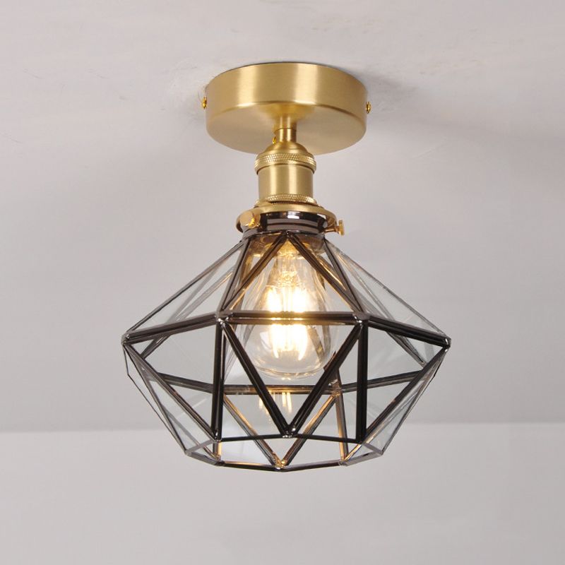 Modern Glass Ceiling Lamp Household Flush Mount Light Fixture for Bedroom