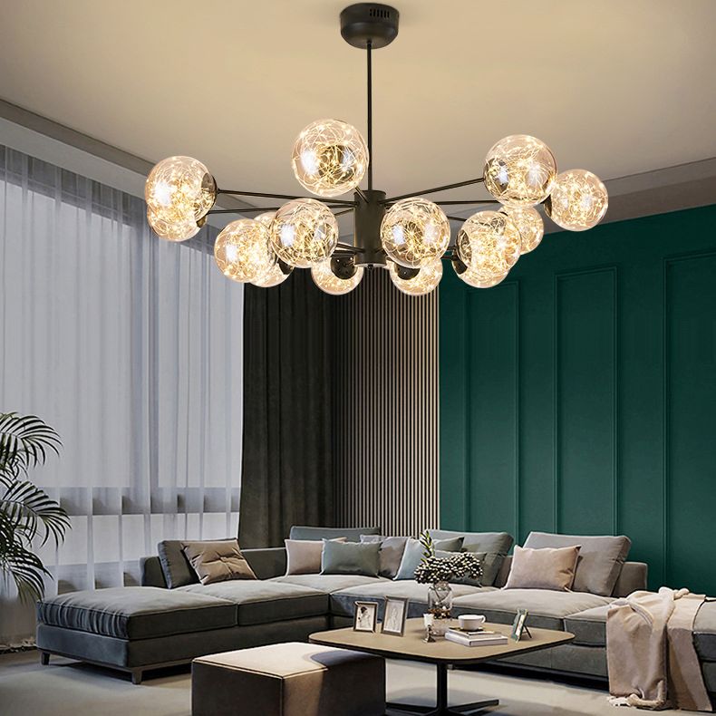 Stile di semplicità Nordic Orb vetro lampadario LED LED LIGHT SCARICA ALIMENTAZIONE MOLECOLA PENSI