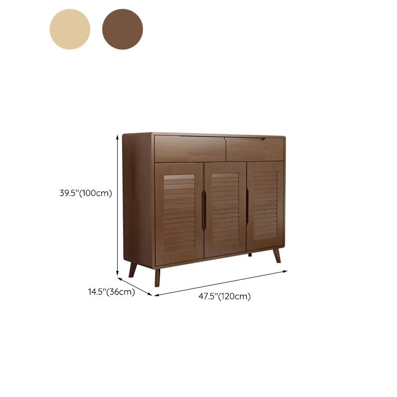 Brown/Natural Door Cabinet 39.37"H Modern Accent Cabinet with Drawers