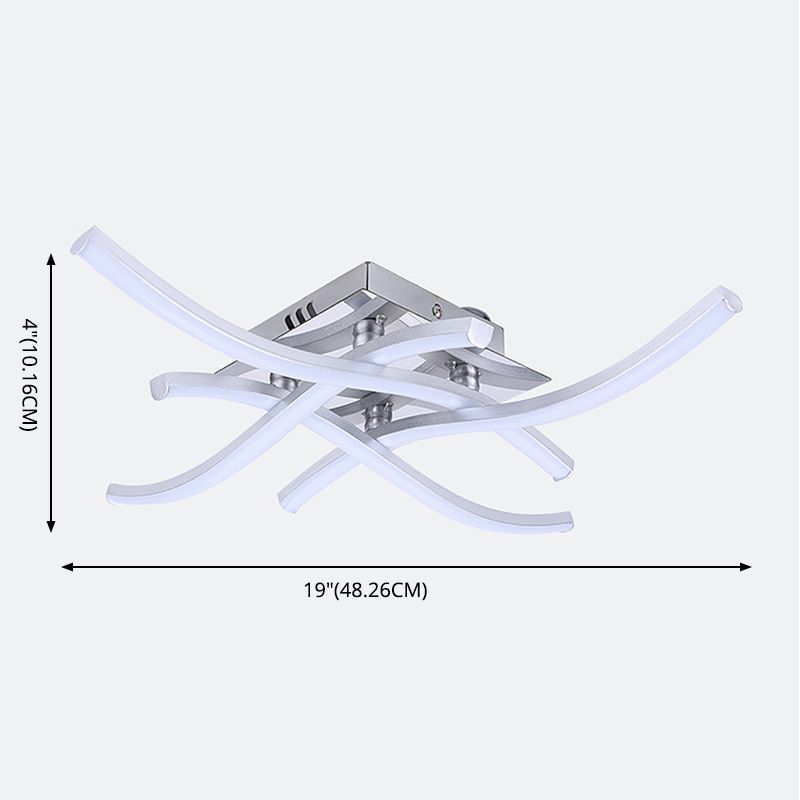 Linear Sputnik Flush Mount Ceiling Light New Modern Aluminum Flush Light for Bedroom