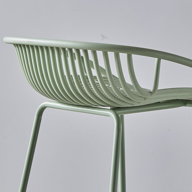 Industrial Metal Stool Metal Low Back Counter Stool in Matte Finish for Indoor