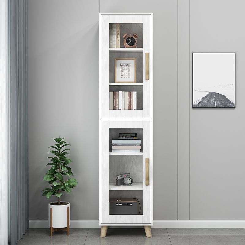 Engineered Wood Standard Bookshelf Modern White Bookcase with Shelves