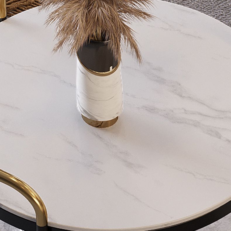 Contemporary with Shelf 3 Legs Round Double Tier Side End Table
