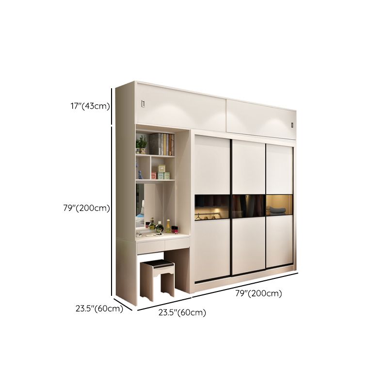 Contemporary Home Engineered Wood Wardrobe Freestanding Wardrobe Closet