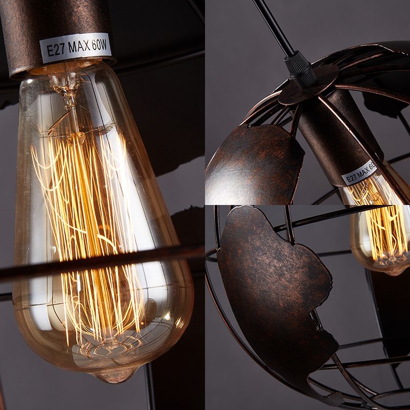 8 "/12" brede bol kooi metalen hanglamp industrieel 1 lichte woonkamer hangende lamp in zwart/wit/roze