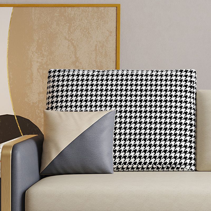 White Pillow Back Sleeper Sofa Square Arms Faux Leather Convertible Sofas