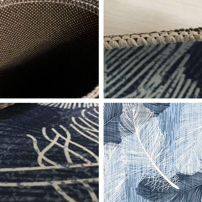 Multicolor Modern Area Carpet Polyester Feather Pattern Indoor Rug Washable Carpet for Living Room