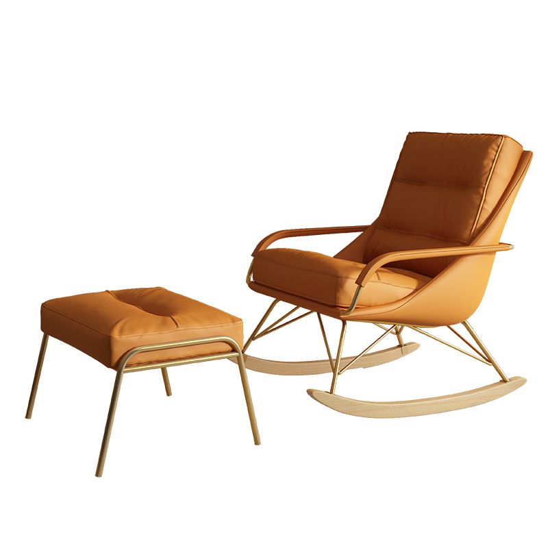 Glam Style Mother Feeding Sofa Rocking Chair Indoor Rocking Chair with Ottoman