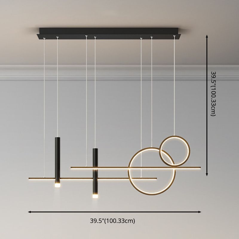 Luce isola a led in ferro battuto in moderna luce a sospensione in gel di silice di lusso per sala da pranzo