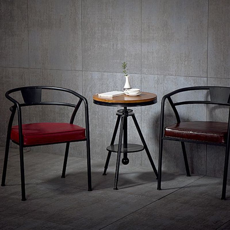 Industrial Upholstered Dining Chairs Metal Open Back Dining Chairs