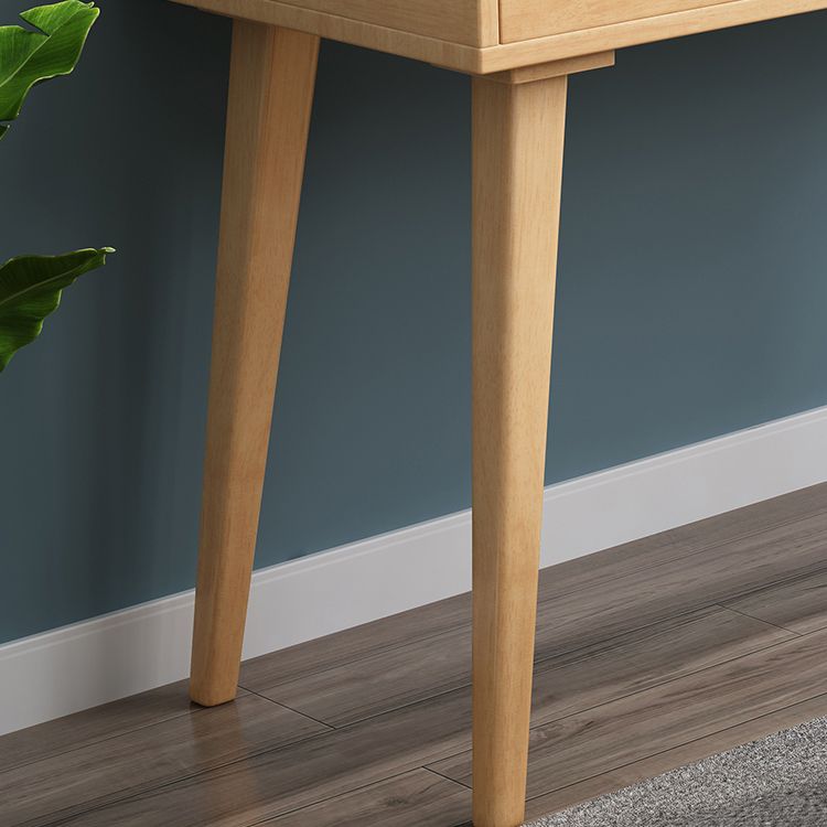 Scandinavian Solid Wood Vanity Makeup Table Set 1 Drawer Flip-Top Dressing Table