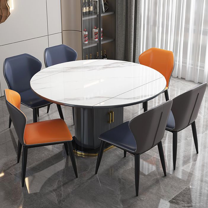 Glam gesinterde stenen tafel ronde vorm standaard eettafel voor keuken