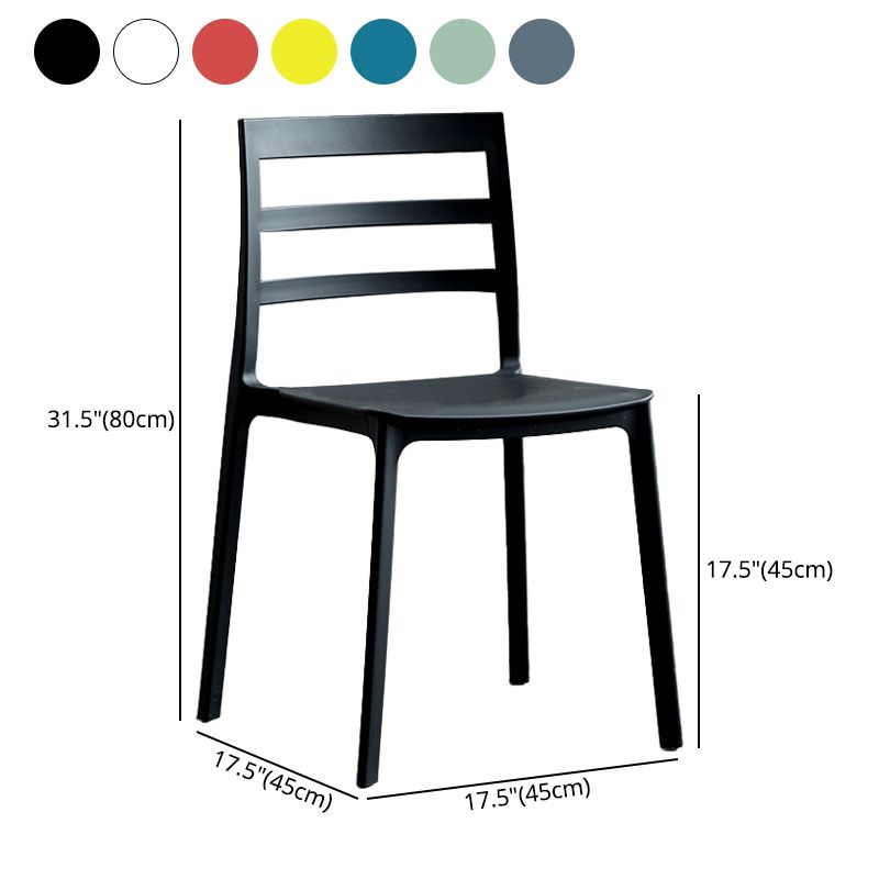 Esszimmerstühle im minimalistischen Stil mit Leiterlehne, armlose Esszimmerstühle aus Kunststoff für zu Hause