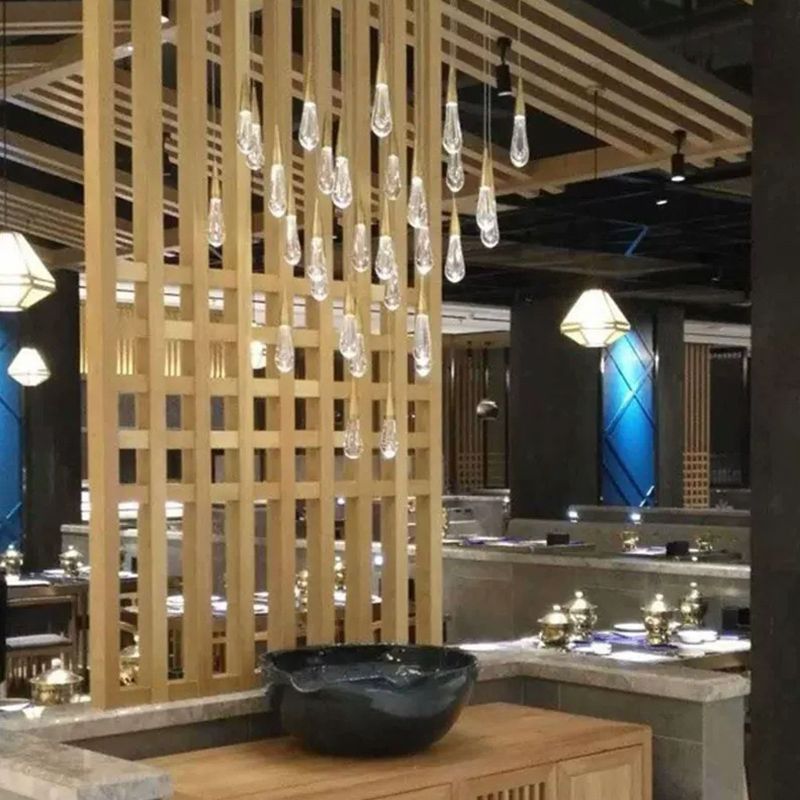 Ultra-moderne Einfachheit Tränen hängen Deckenleuchte Kristall-Aufhängungs-Anhänger Licht für das Restaurant
