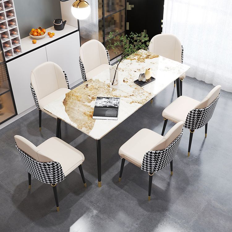 Glam Style 1/4/7 Pieces Dining Set Sintered Stone Dining Table for Home Use